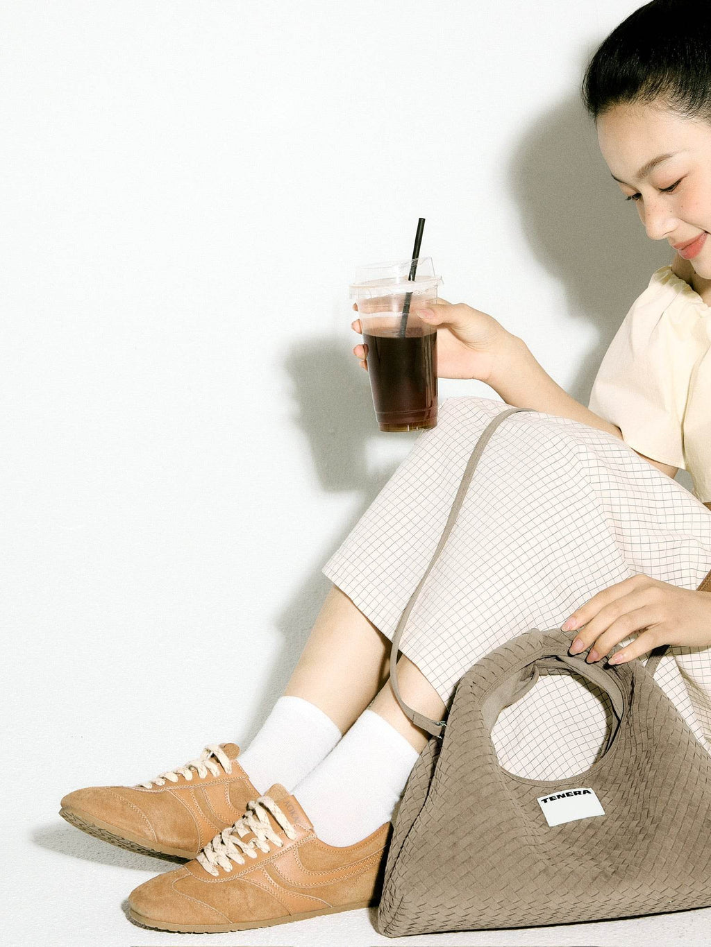 (Elephant Grey)Small Hobo Bag-TENERA Handwoven Suede Collection - TENERA