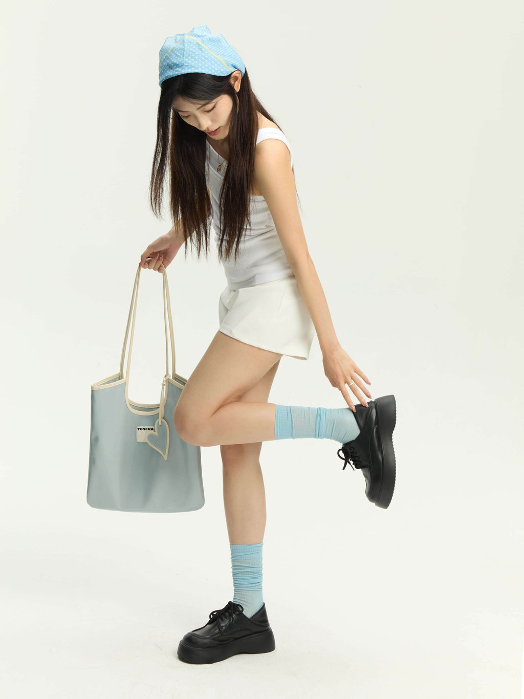 (Ice blue)Vintage Shoulder Tote-TENERA City Retro Collection - TENERA