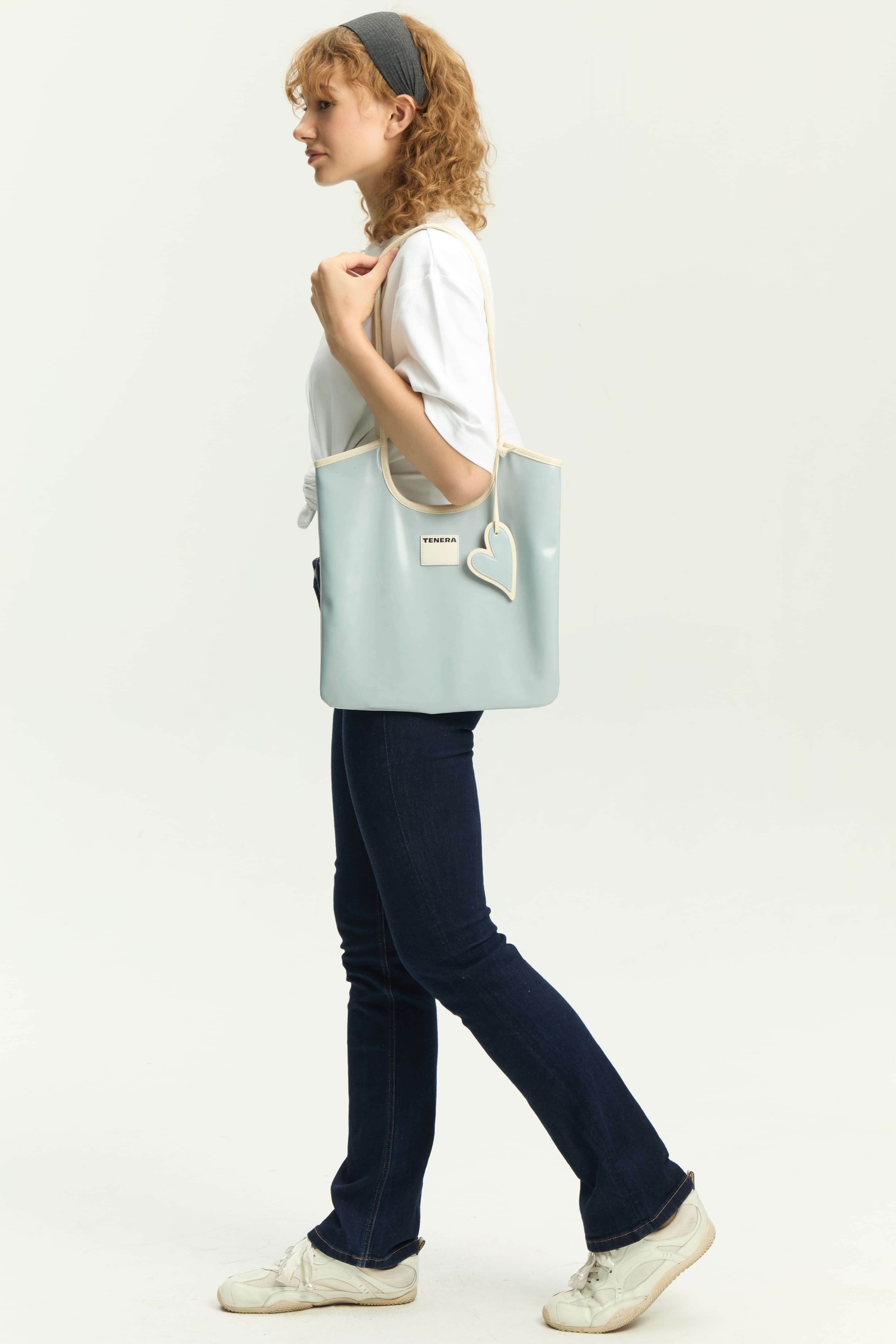 (Ice blue)Vintage Shoulder Tote-TENERA City Retro Collection - TENERA