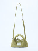 (オリーブグリーン)ミニホーボー クロスボディバッグ - TENERA 手織りスエードコレクション