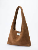 (Mocha Brown)Large Hobo Bag-TENERA Handwoven Suede Collection - TENERA