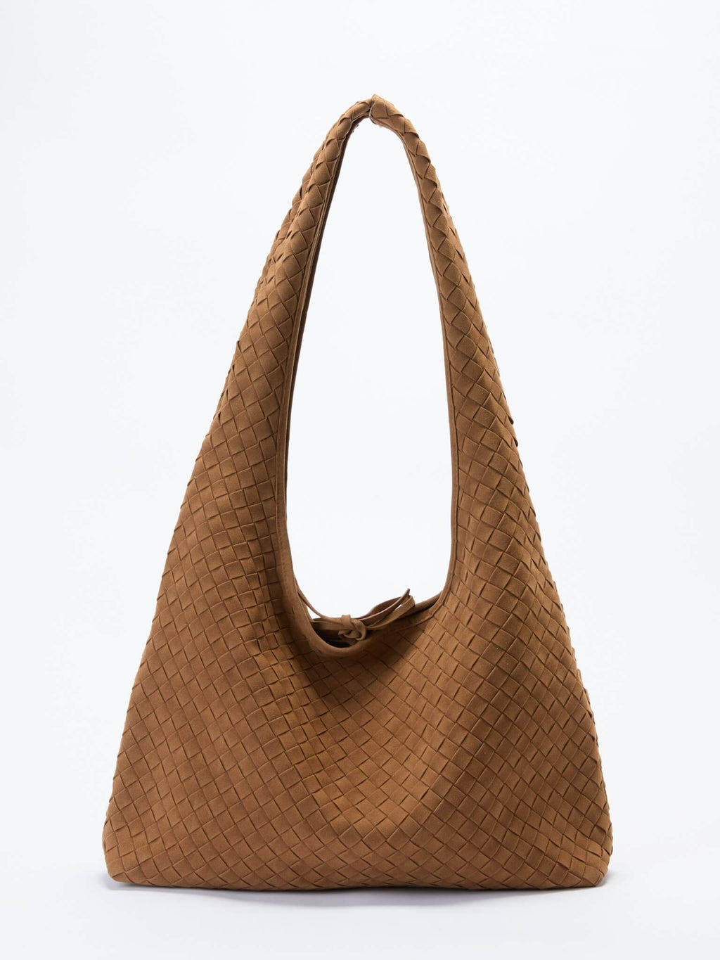 (Mocha Brown)Large Hobo Bag-TENERA Handwoven Suede Collection - TENERA