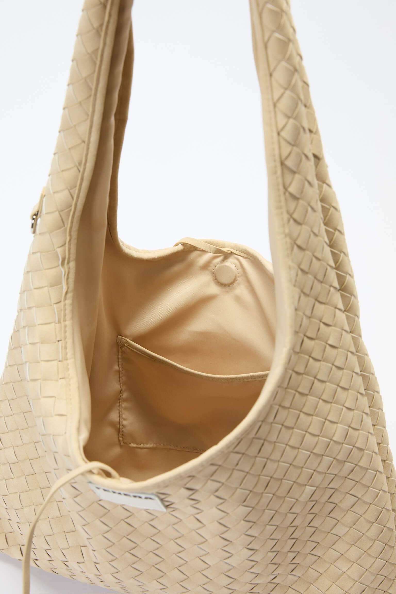 (Almond Beige)Large Hobo Bag-TENERA Handwoven Suede Collection - TENERA