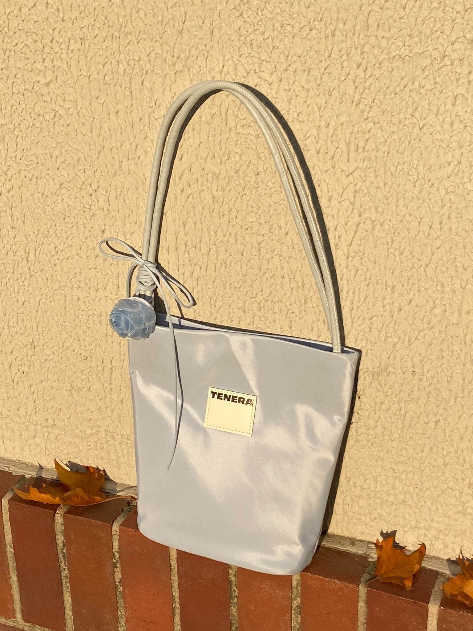 (Mist Blue)Nylon Bucket Rose Bag-TENERA Recycled Nylon - TENERA
