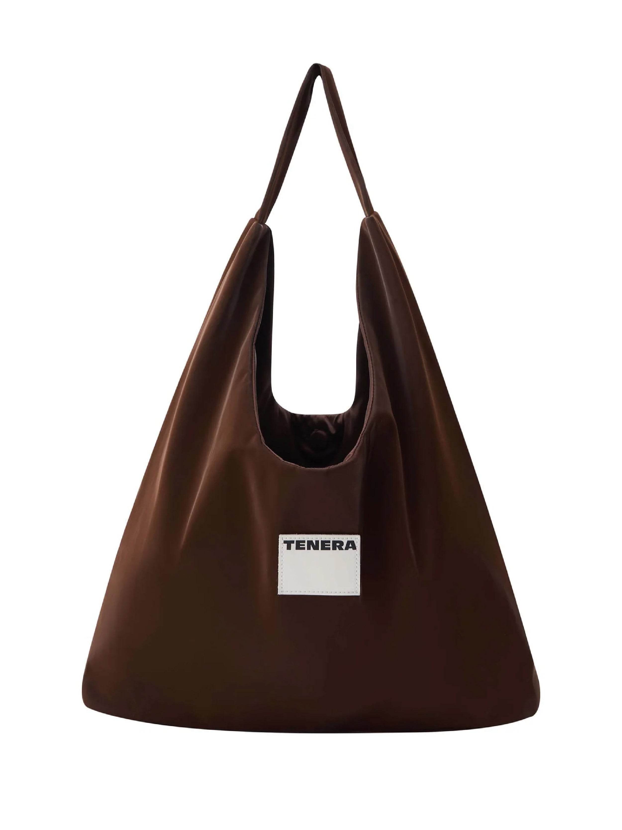 (Chocolate Velvet) Large Hobo Shoulder Bag -TENERA Velvet Collection - TENERA
