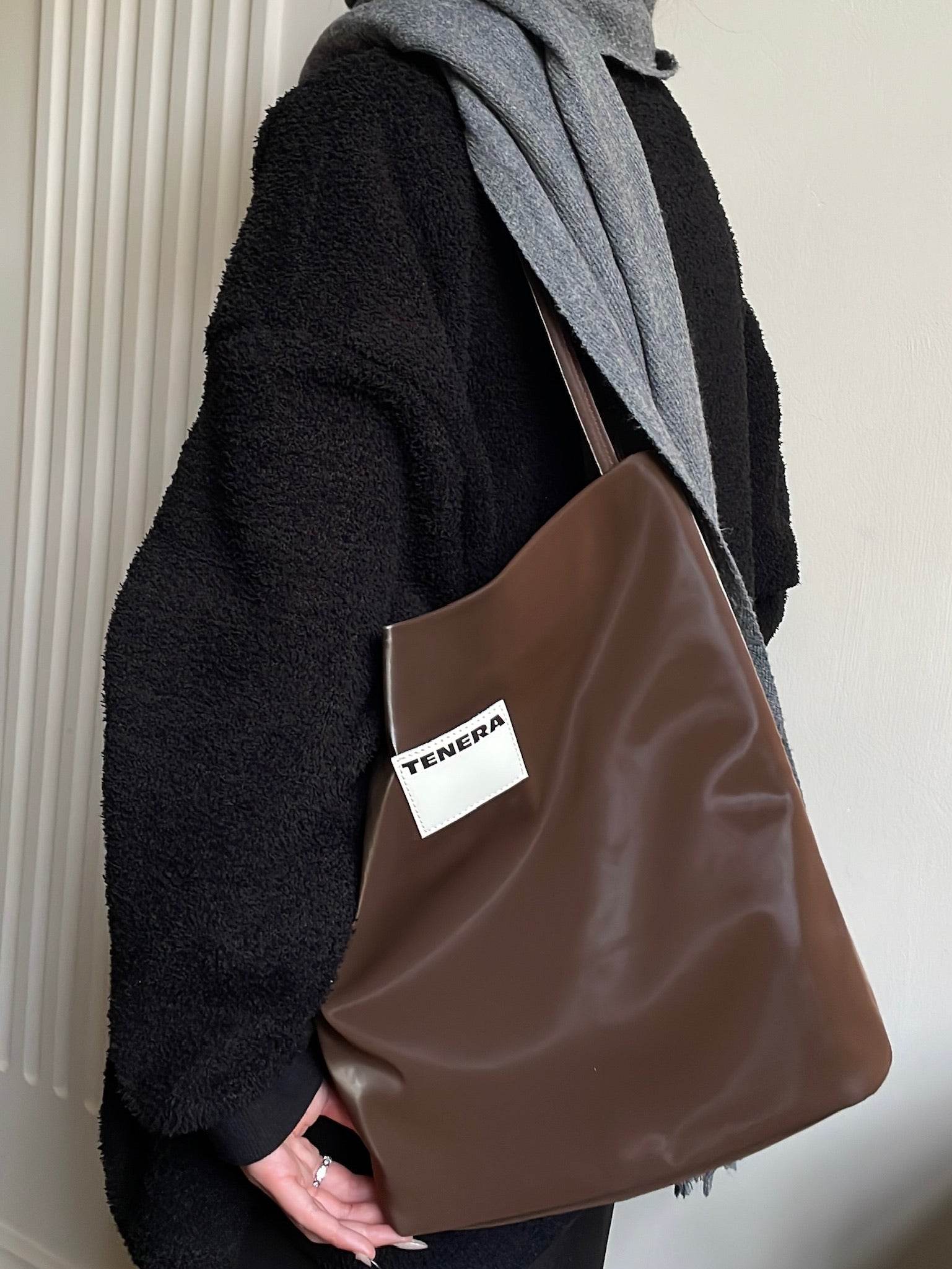 (Chocolate Velvet)Large Bucket Bag-TENERA Velvet Collection - TENERA