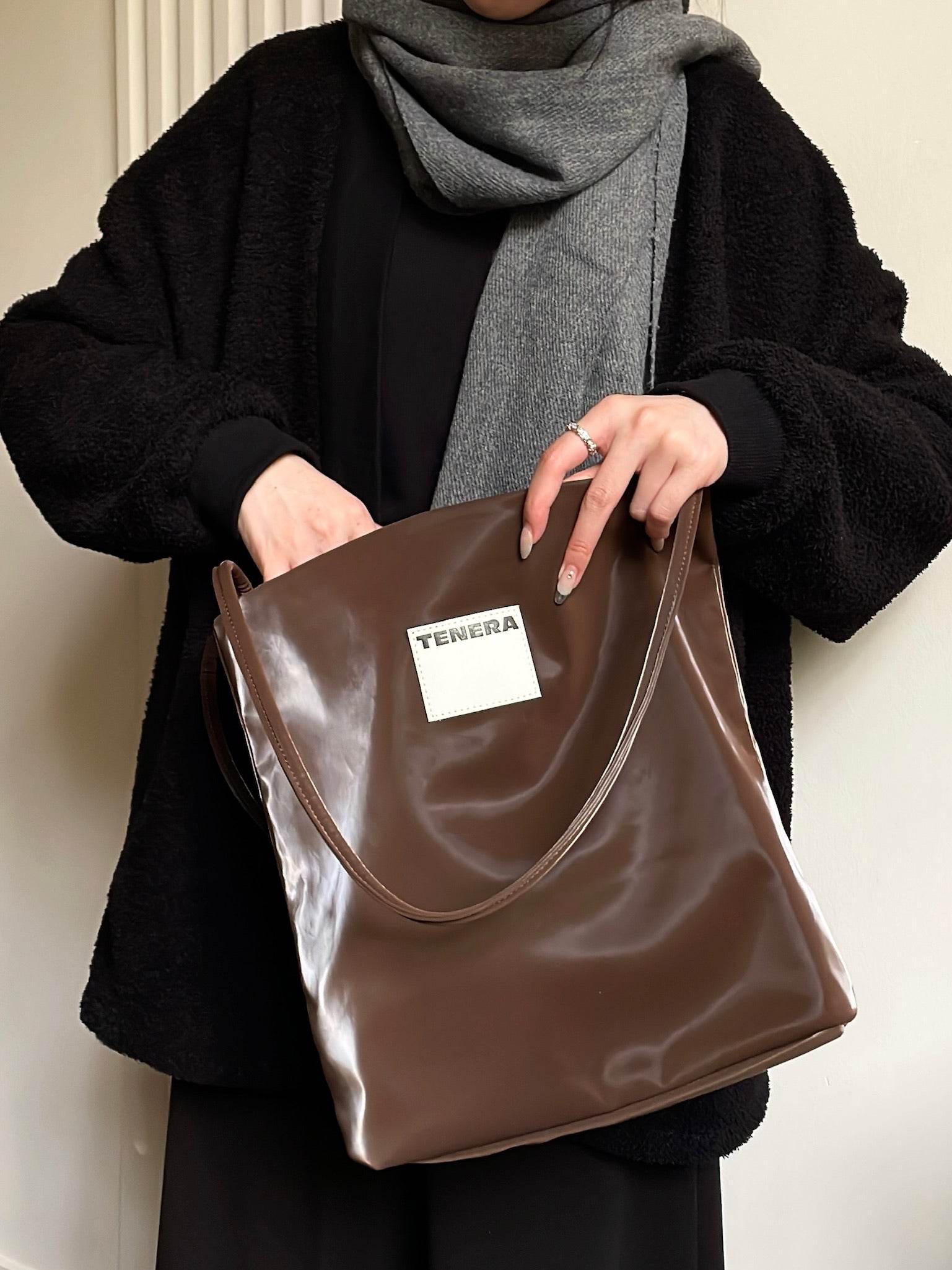 (Chocolate Velvet)Large Bucket Bag-TENERA Velvet Collection - TENERA