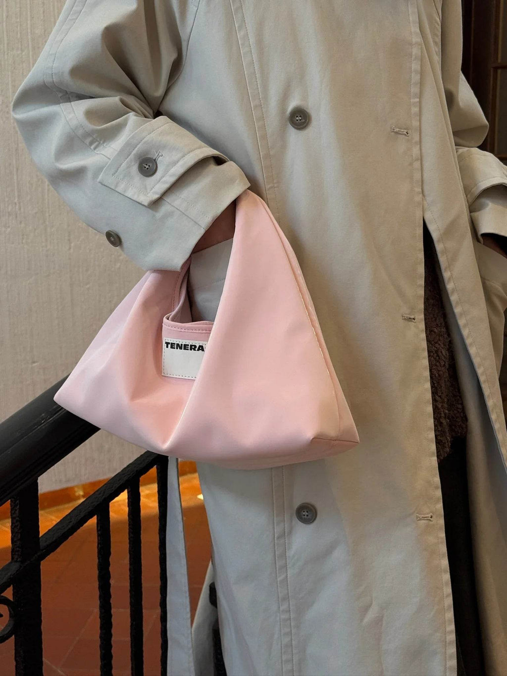 (Petal Pink)Classic Hobo Bag - TENERA Velvet Collection - TENERA