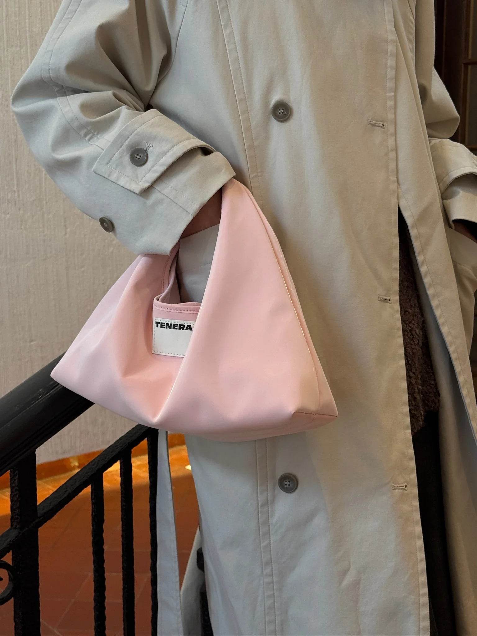 (Petal Pink)Classic Hobo Bag - TENERA Velvet Collection - TENERA