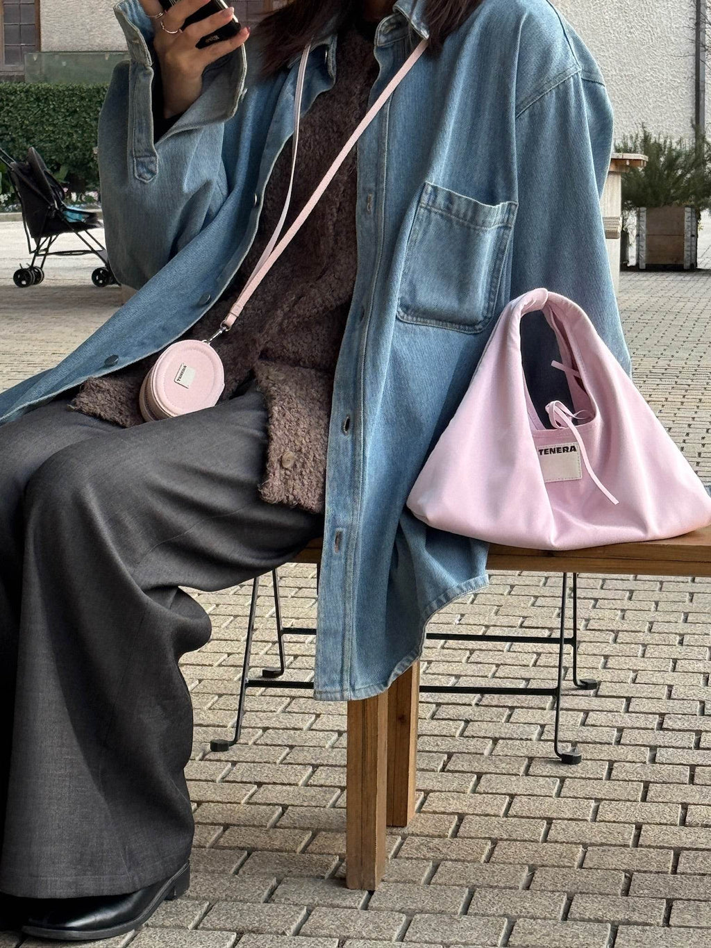 (Petal Pink)Classic Hobo Bag - TENERA Velvet Collection - TENERA