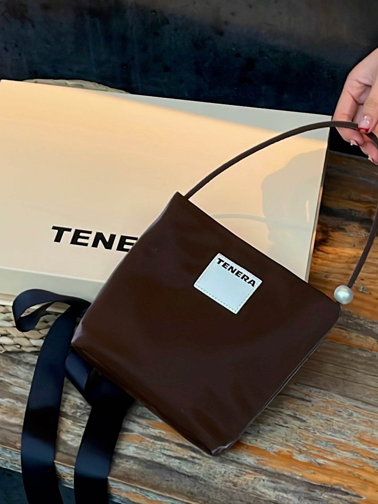 (Chocolate Velvet)Pearl Bag -TENERA Velvet Collection - TENERA