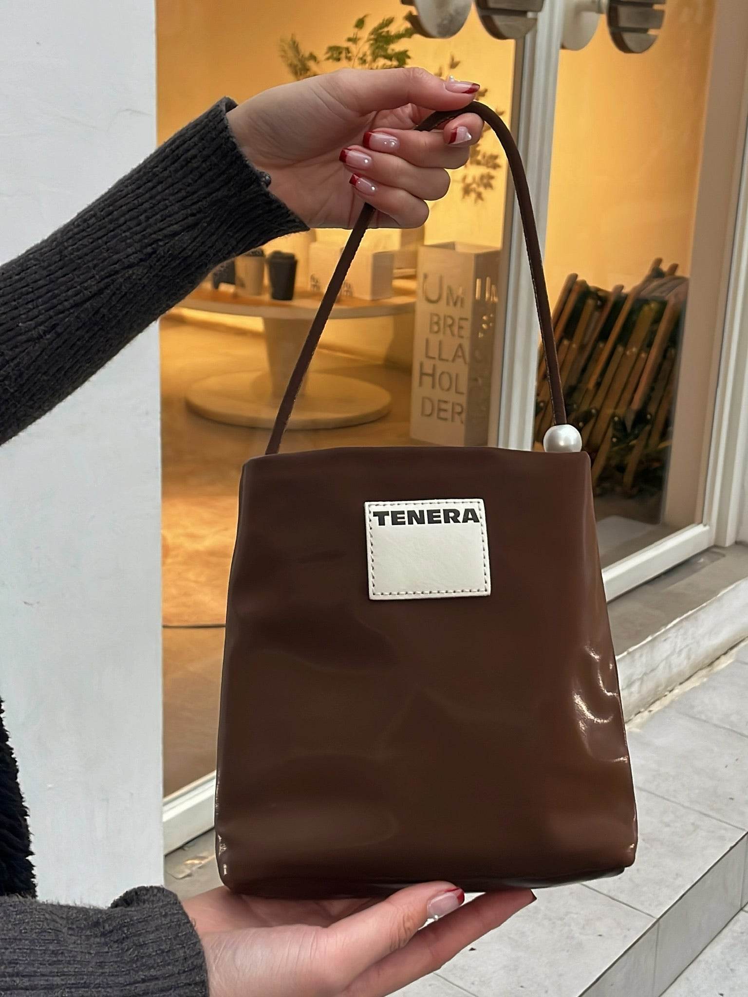 (Chocolate Velvet)Pearl Bag -TENERA Velvet Collection - TENERA