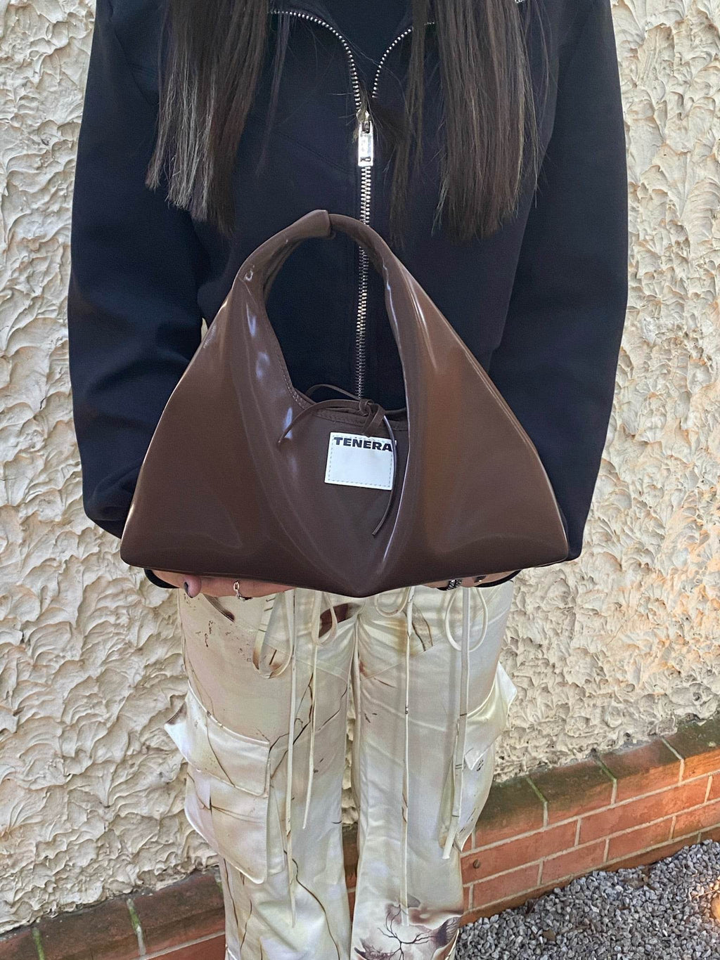 (Chocolate Velvet)Classic Hobo Bag - TENERA Velvet Collection - TENERA