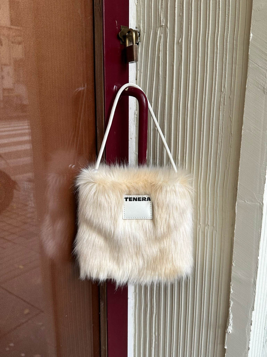 (Silver Fox)Pearl Bag-Faux Fur Collection - TENERA