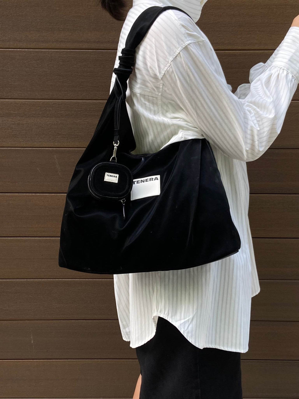 (Black Velvet) Large Hobo Shoulder Bag -TENERA Velvet Collection - TENERA