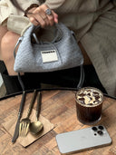 (Ash Blue)Mini Hobo Crossbody Bag-TENERA Handwoven Suede Collection - TENERA