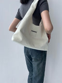 (White)Large Hobo Shoulder Bag-TENERA Velvet Collection - TENERA