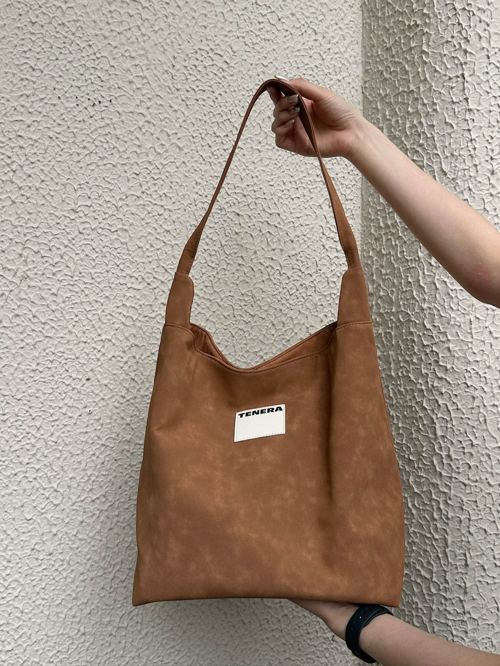 (Washed Brown)Bucket Tote Bag-TENERA Vintage Collection - TENERA