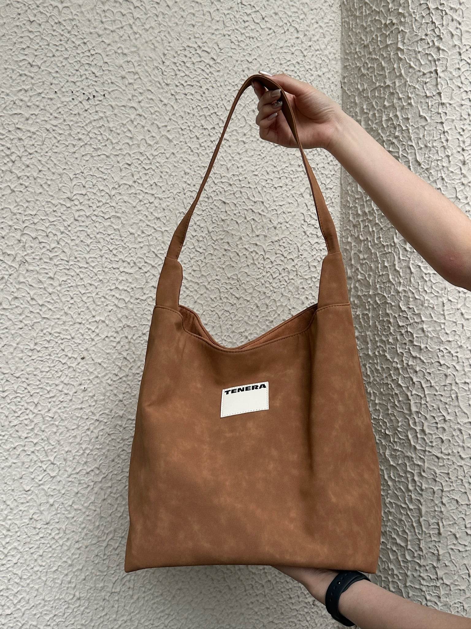 (Washed Brown)Bucket Tote Bag-TENERA Vintage Collection - TENERA