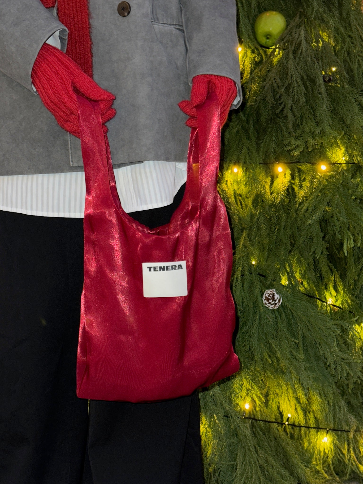 クリスマスレッド)バレリーナショルダーバッグ-TENERAバレエ