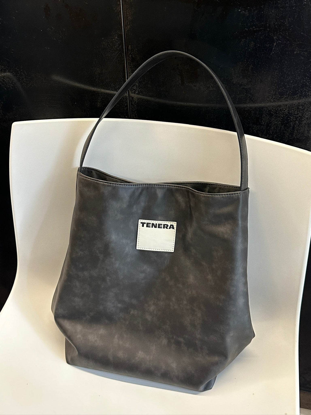 (Washed Black)Bucket Tote Bag-TENERA Vintage Collection - TENERA