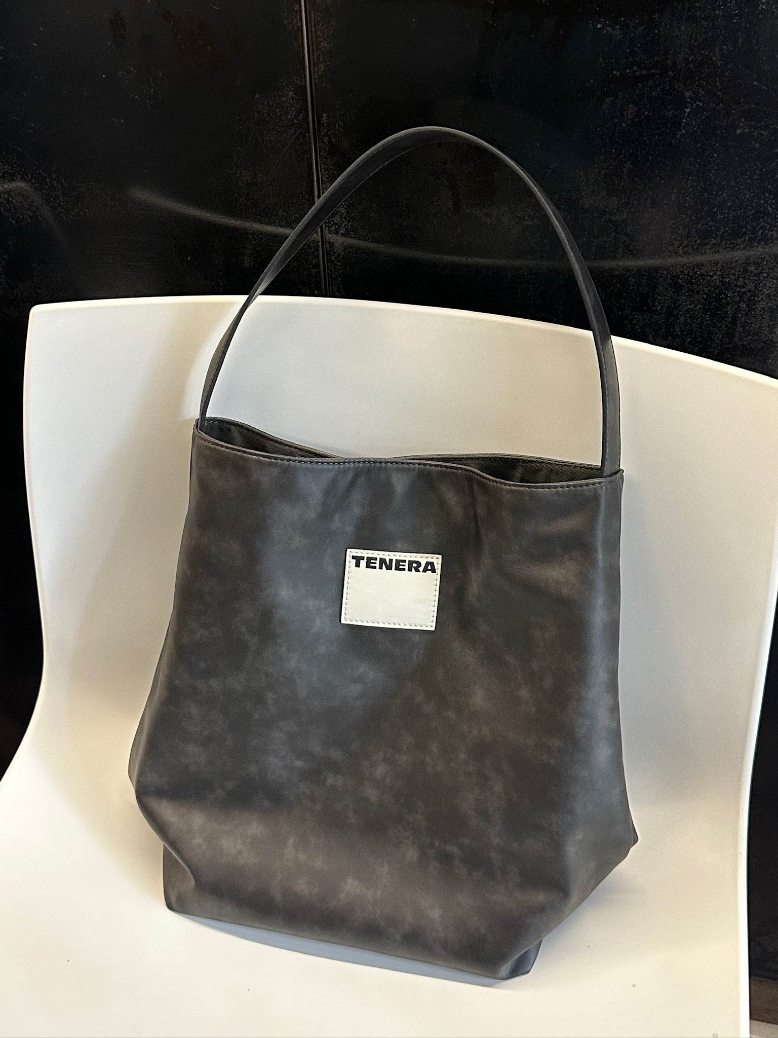 (Washed Black)Bucket Tote Bag-TENERA Vintage Collection - TENERA