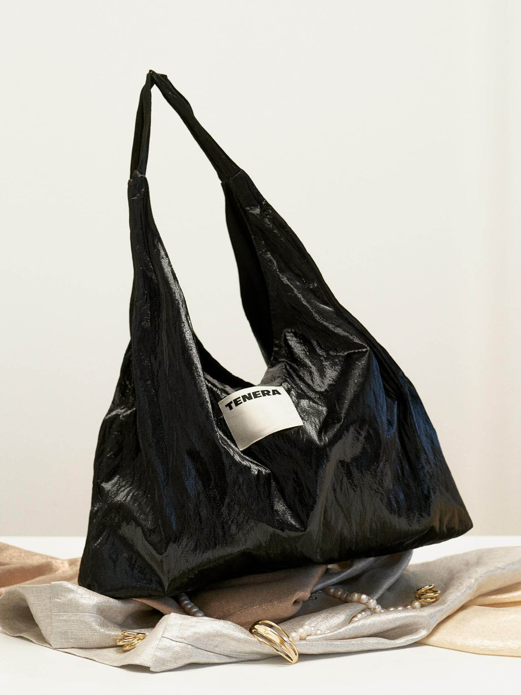 (Obsidian Black)Ballerina Linen Shoulder Bag-TENERA Ballerina Collection - TENERA