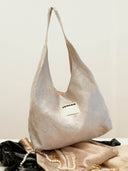 (Lunar Silver)Ballerina Linen Shoulder Bag-TENERA Ballerina Collection - TENERA