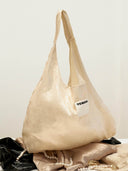 (Gold Shimmer Linen)Ballerina Linen Shoulder Bag-TENERA Ballerina Collection - TENERA