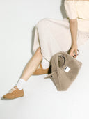(Elephant Grey)Small Hobo Bag-TENERA Handwoven Suede Collection - TENERA