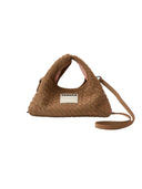 (Mocha Brown)Mini Hobo Crossbody Bag-TENERA Handwoven Suede Collection - TENERA