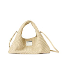 (Almond Beige)Small Hobo Bag-TENERA Handwoven Suede Collection - TENERA